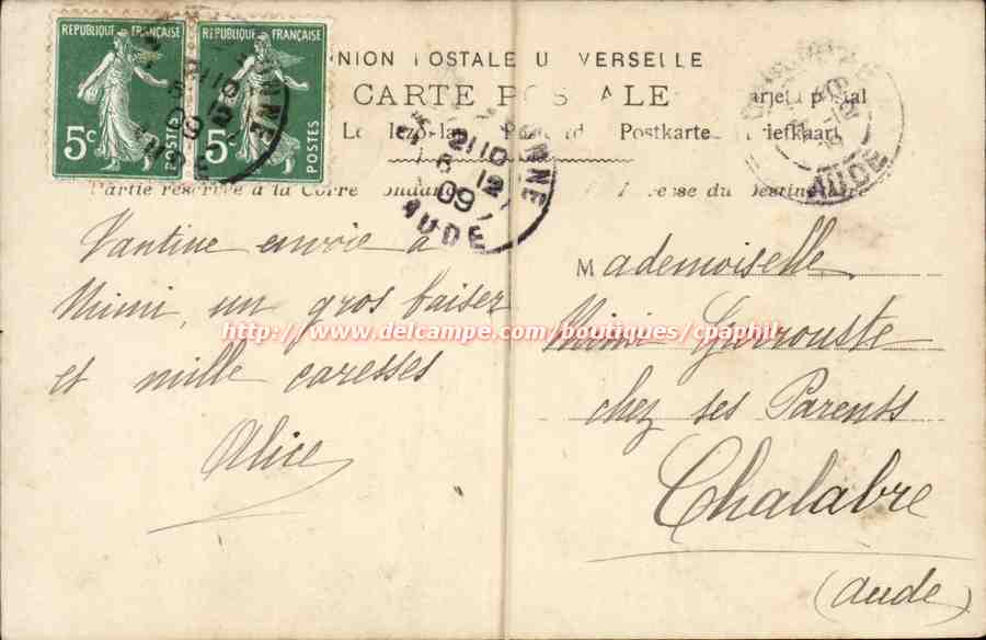 CPA Fantaisie Enfant Mon coeur parle pour vous (fleurs) — Verso