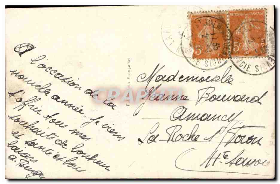 CPA Fantaisie Femme Bonne annee — Verso