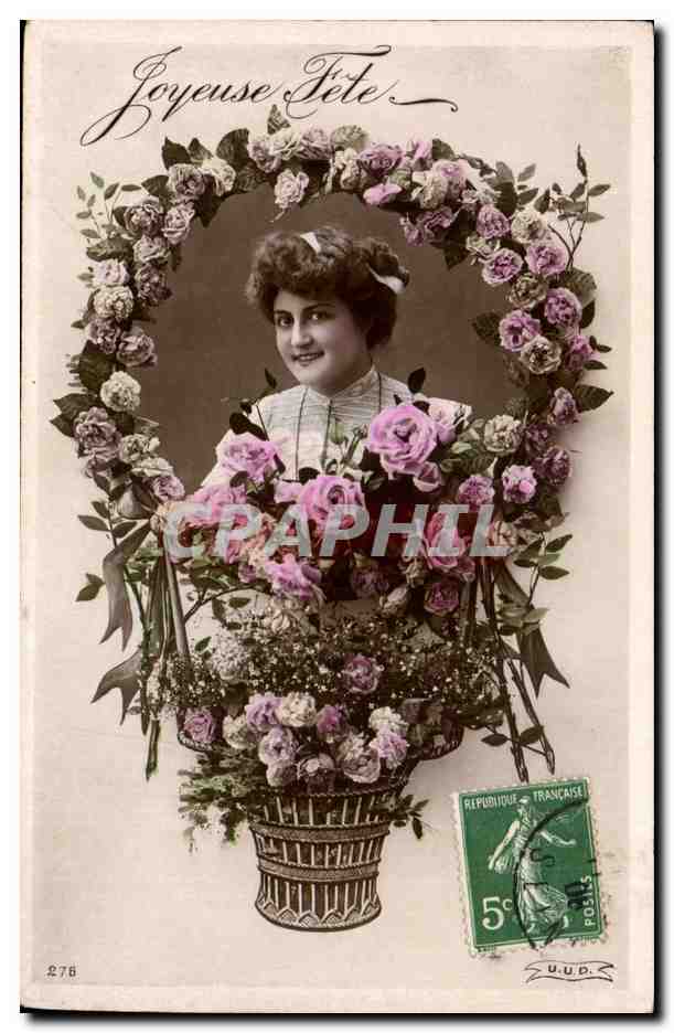CPA Fantaisie Femme Joyeuse FEte
