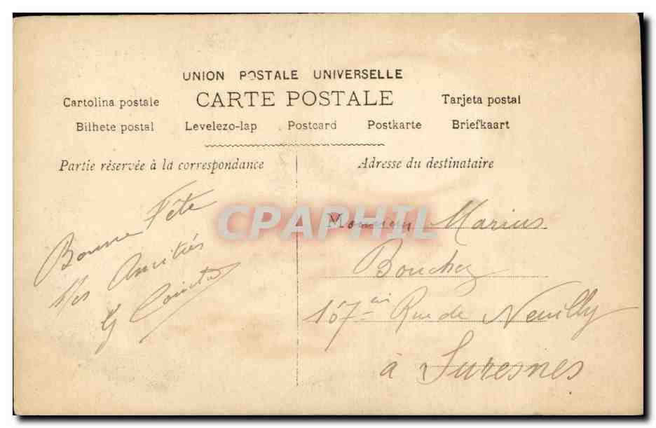 CPA Fantaisie Femme Joyeuse FEte — Rückseite