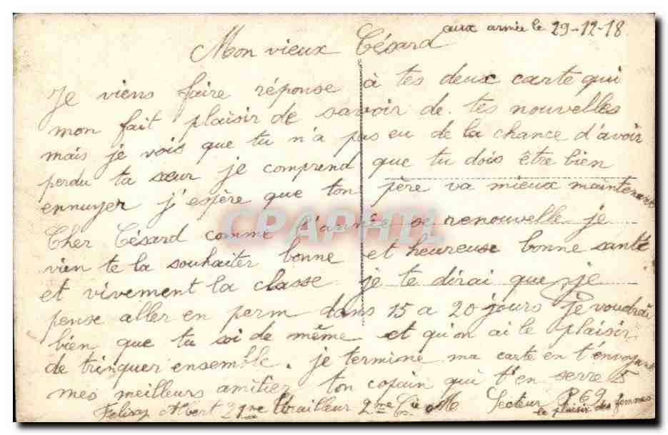 CPA Fantaisie Femme Bonne annee — Verso