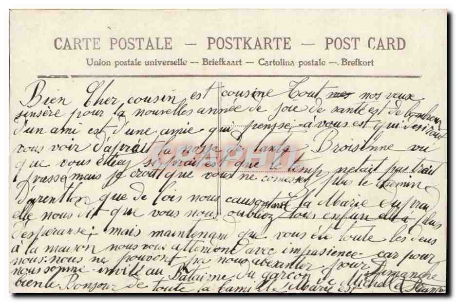 Femme en robe longue et chapeau — 'Meureuse Année' — série 4355 — Verso