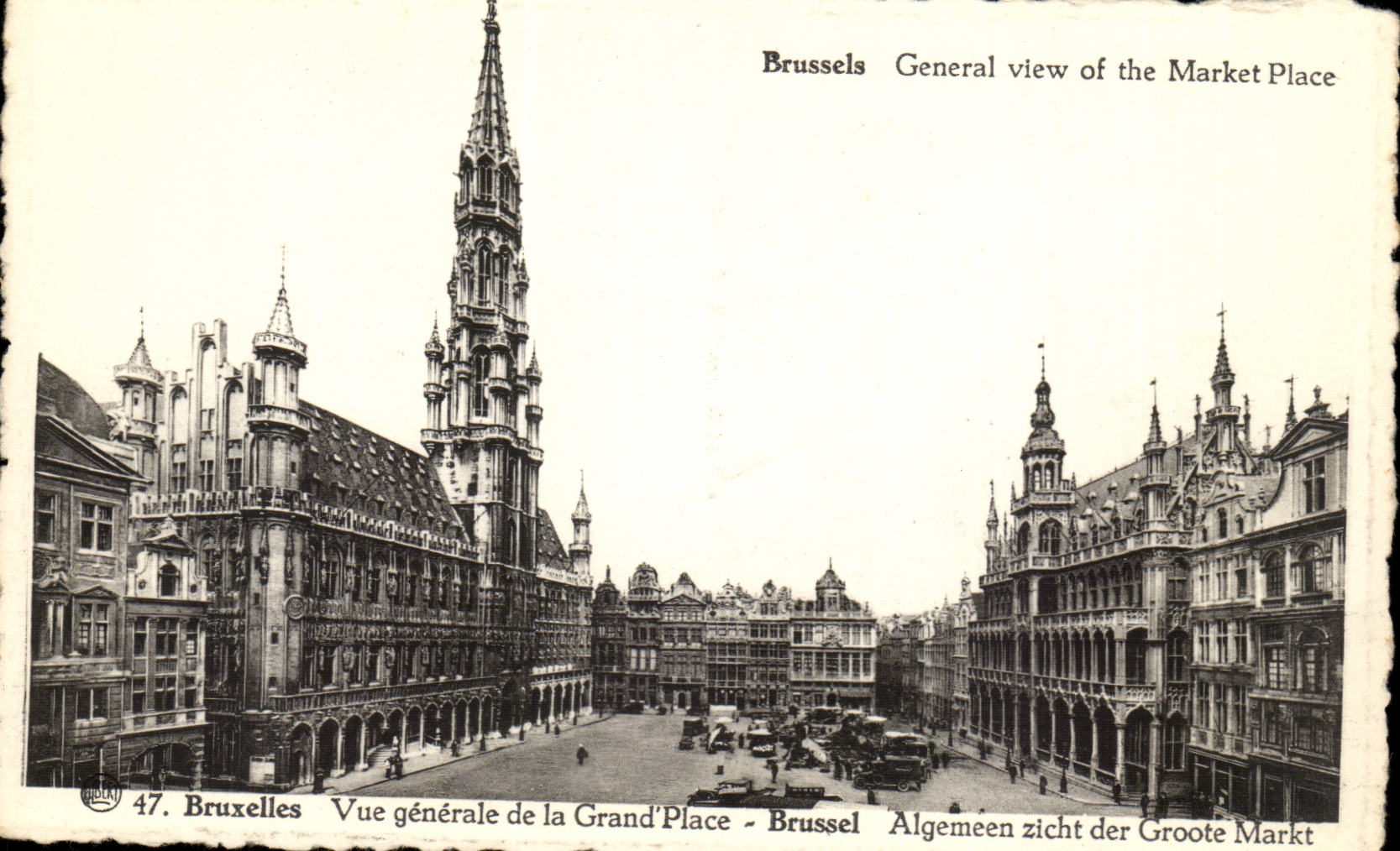 Belgique Belgie Bruxelles Brussels CPA General view of the market place (marche)