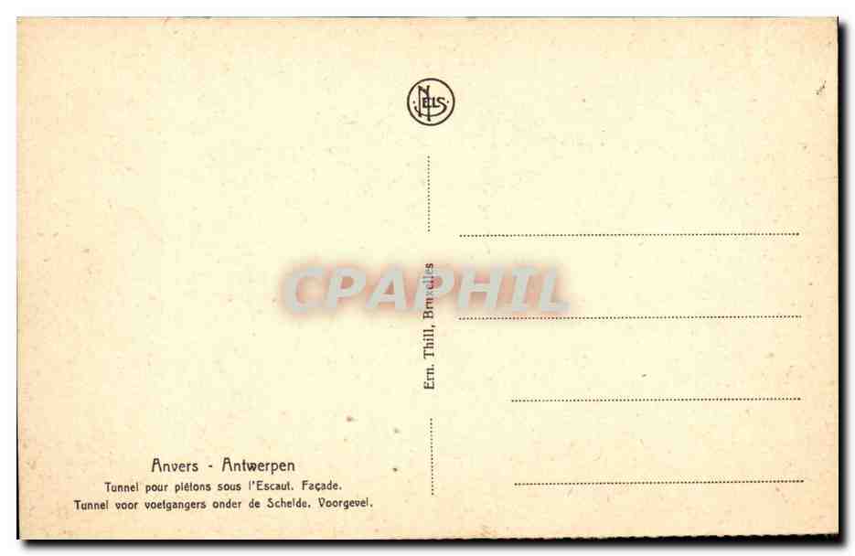 Belgie Belgique Anvers Antwerpen CPA Tunnel pour pietons sous l'Escaut Facade — Rückseite