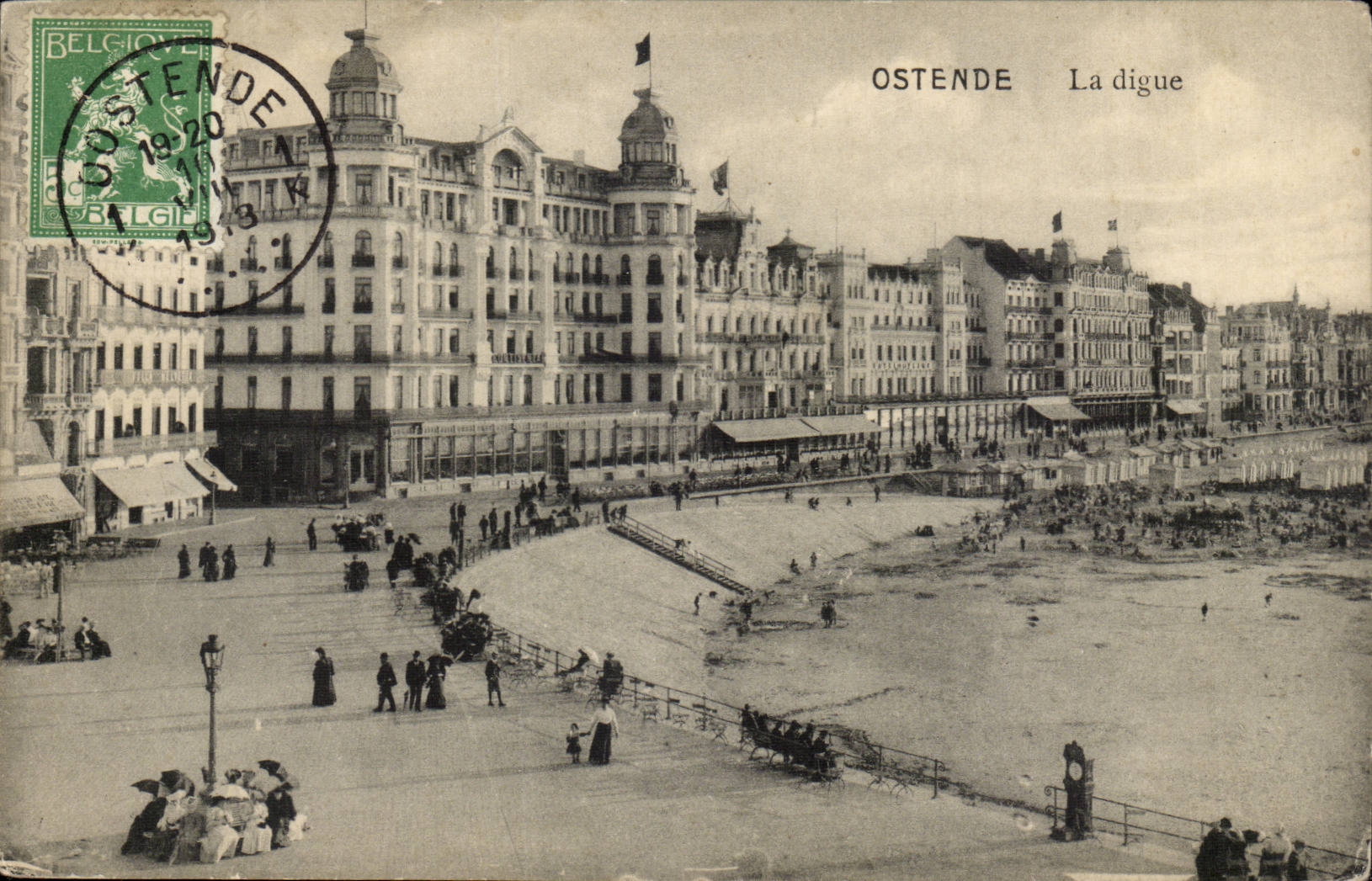 Belgie Belgique Ostende CPA La digue (plage)