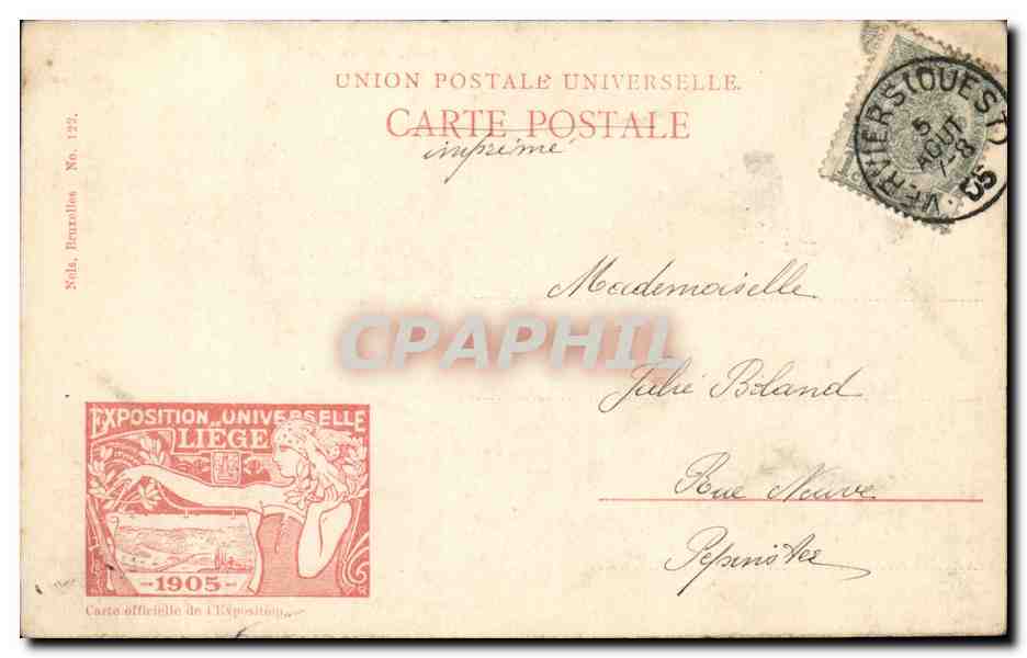 Exposition universelle de Liège 1905 — Jardin des Vennes — J. Joseph — Reverso