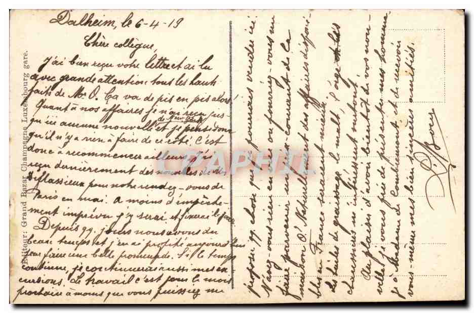 Luxembourg CPA Rochers du Bock — Verso