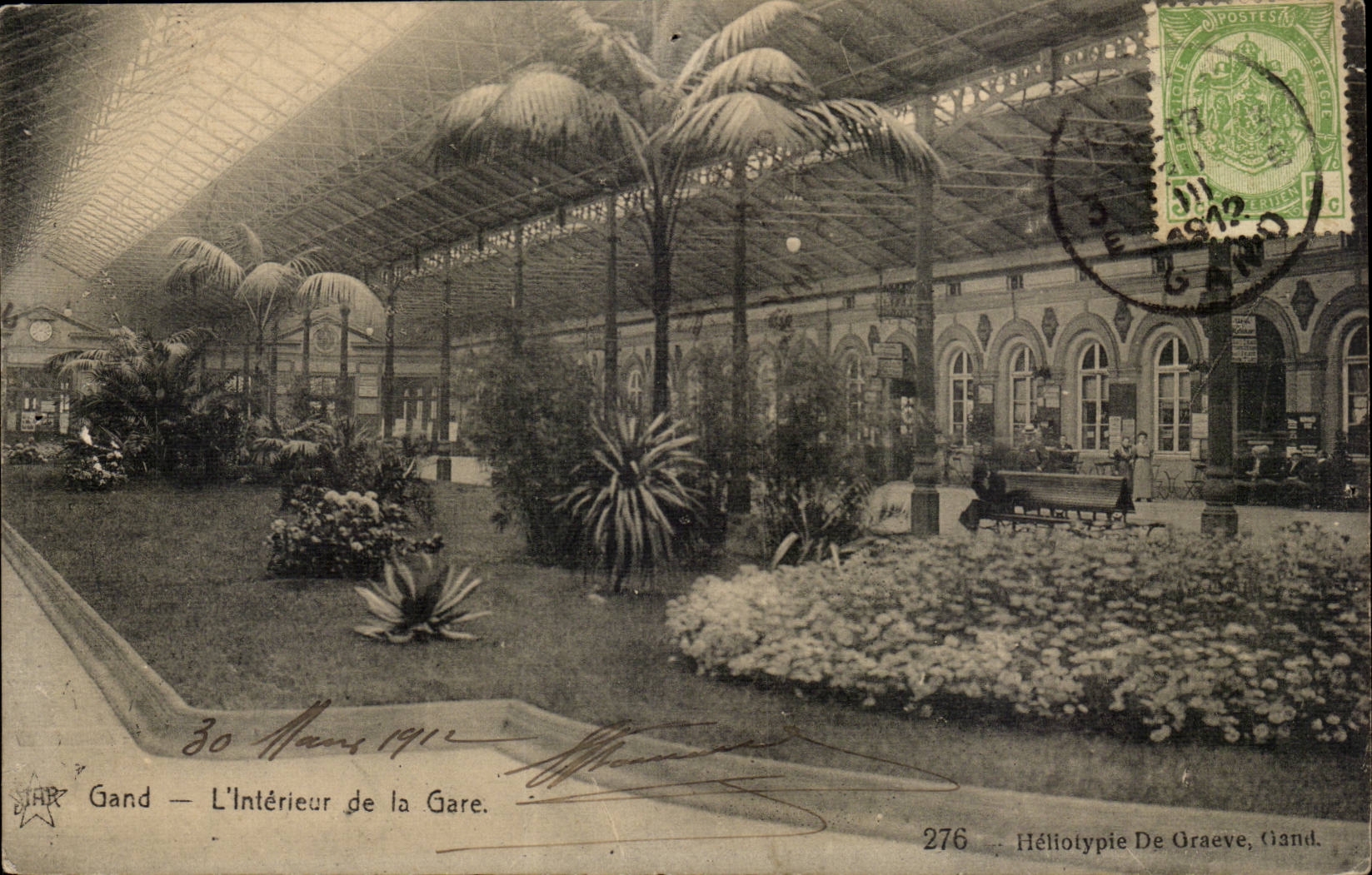 Belgique Belgie Gand Gent CPA L'interieur de la gare