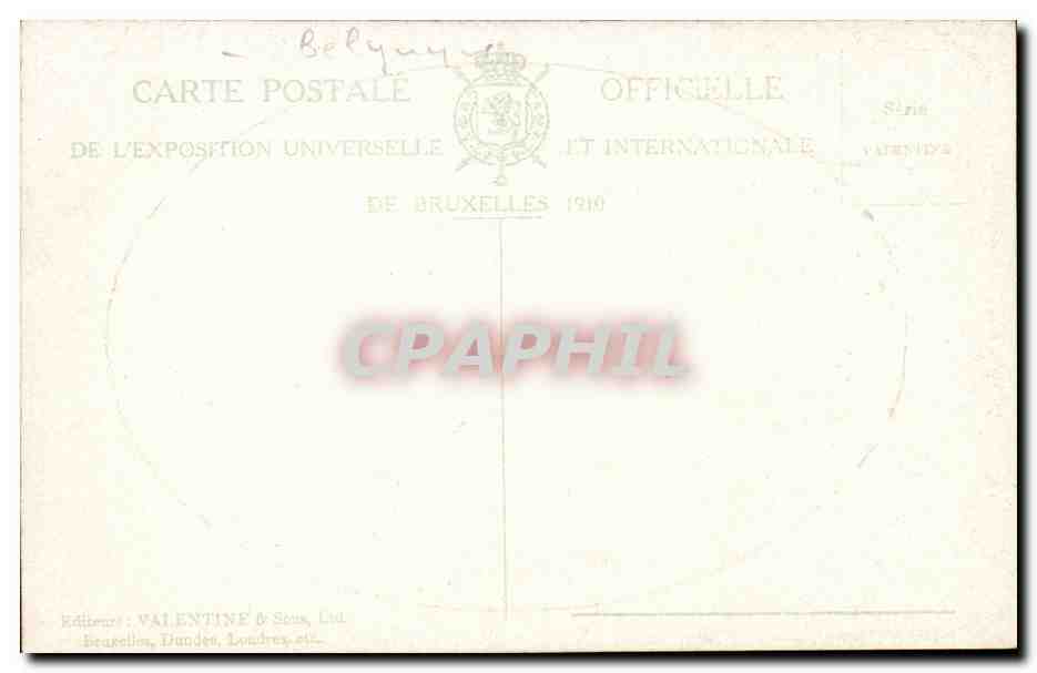 Belgique Belgie Bruxelles Brussels CPA Exposition de 1910 KErmesse Le marche — Rückseite