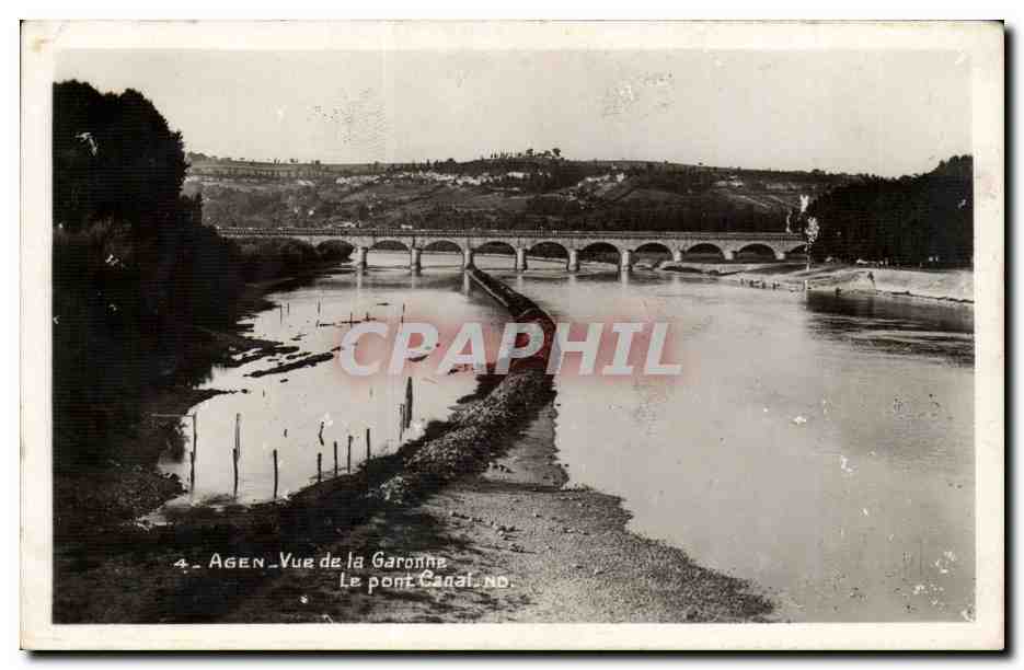 Agen - Blick auf die Garonne - Kanalbrücke n°4