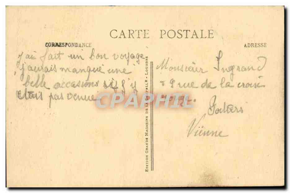 Lourdes CPA La basilique et le rosaire — Verso