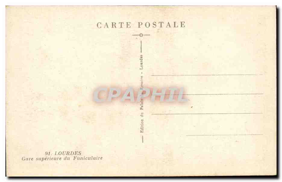 Pilâts de Rovoiré — Gare supérieure du funiculaire — Édition Lourdes — Rückseite