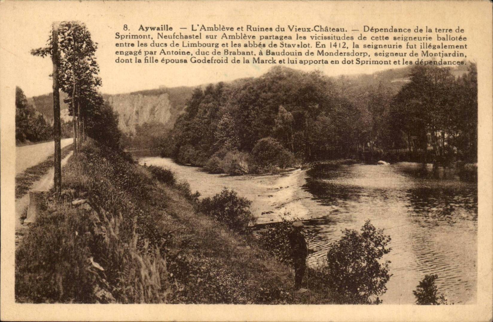 Aywaille — L'Amblève et Ruines du Vieux-Château — Dépendance de la terre de Sprimont