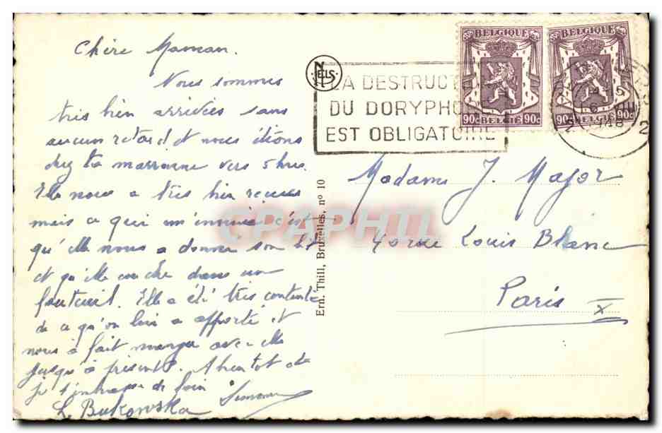 Derviers Place Verte — vue panoramique — éditeur Nels, n° 10 — Rückseite