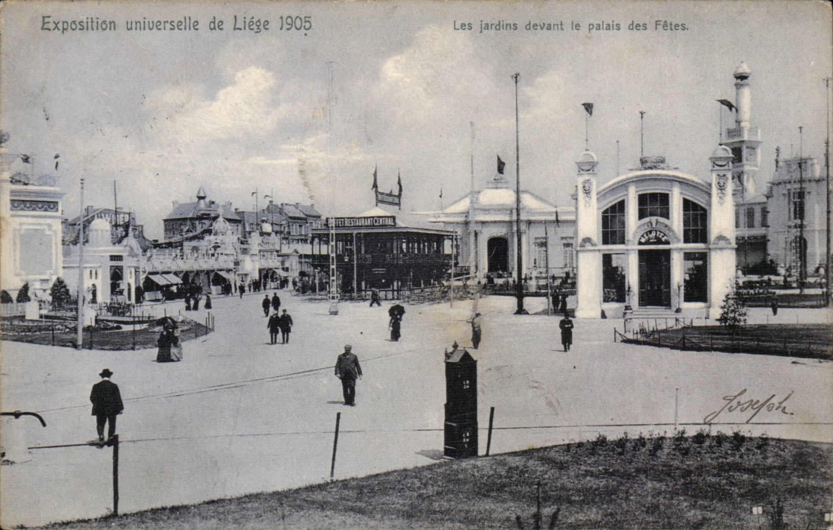 Belgique Belgie Liege CPA Exposition universelle de Liege CPA Les jardins devant le palais des fetes