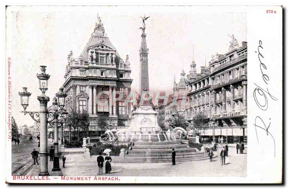 Belgie Belgique BRuxelles CPA Monument Anspach