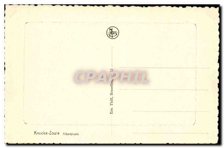 Belgique Belgie CPA Knocke Zoute Place Albert (automobiles) — Rückseite