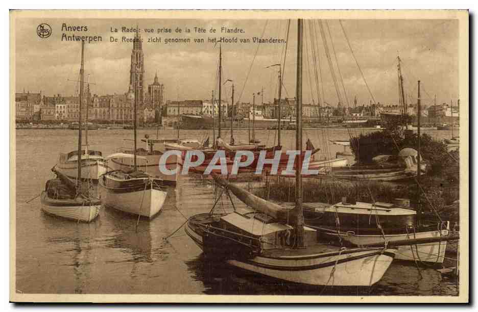 Belgique Belgie CPA Anvers La rade vue pries de la tete de Flandre (bateaux)
