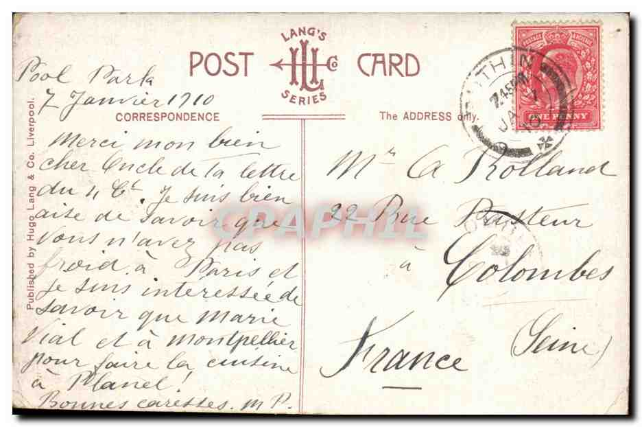 Great BRitain CPA Eastgate Street Chester — Rückseite