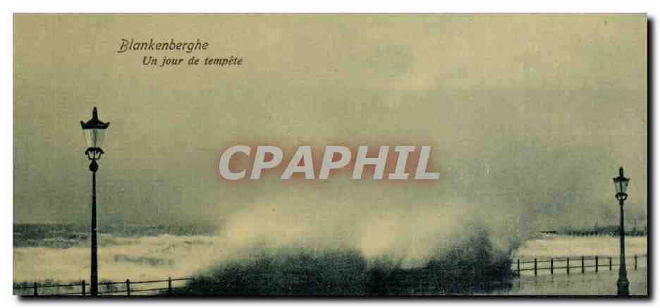 Belgie Belgique Blankenberghe CPA un jour de tempete