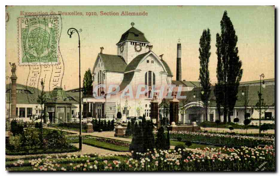 Belgie Belgique BRuxelles CPA Exposition de 1910 Section allemande