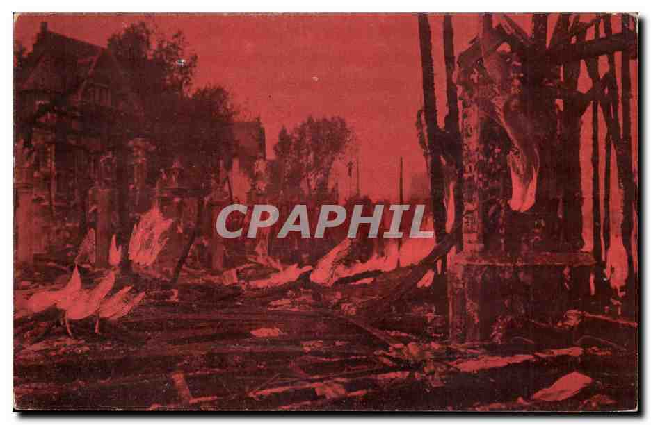 Belgie Belgique CPA Incendie de l'exposition de Bruxelles 14 8 1910 