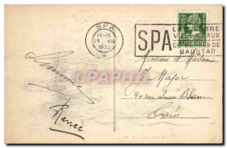 Belgie Belgique Spa CPA Le alc de Warfaz et le chateau de la Heid du Pihon habite par le chancelier d'empire QG 1918 — Rückseite