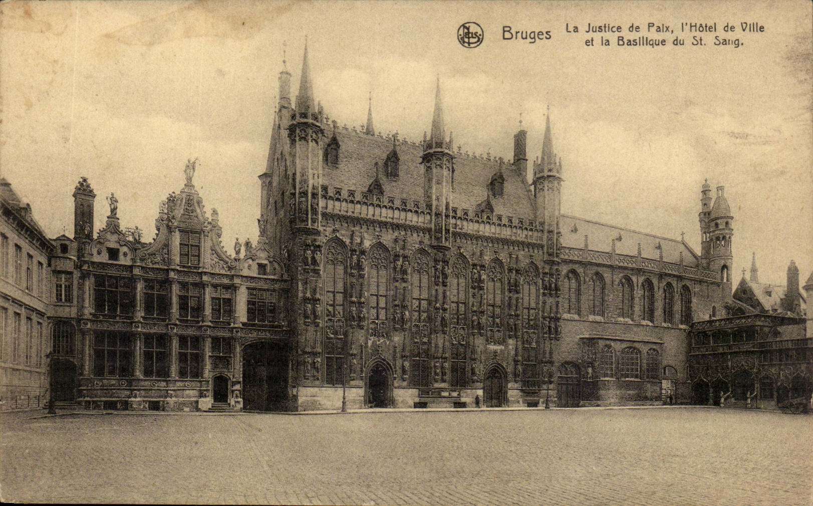Belgie Belgique Bruges CPA la justice de paix l'hotel de ville et la basilique du St Sang