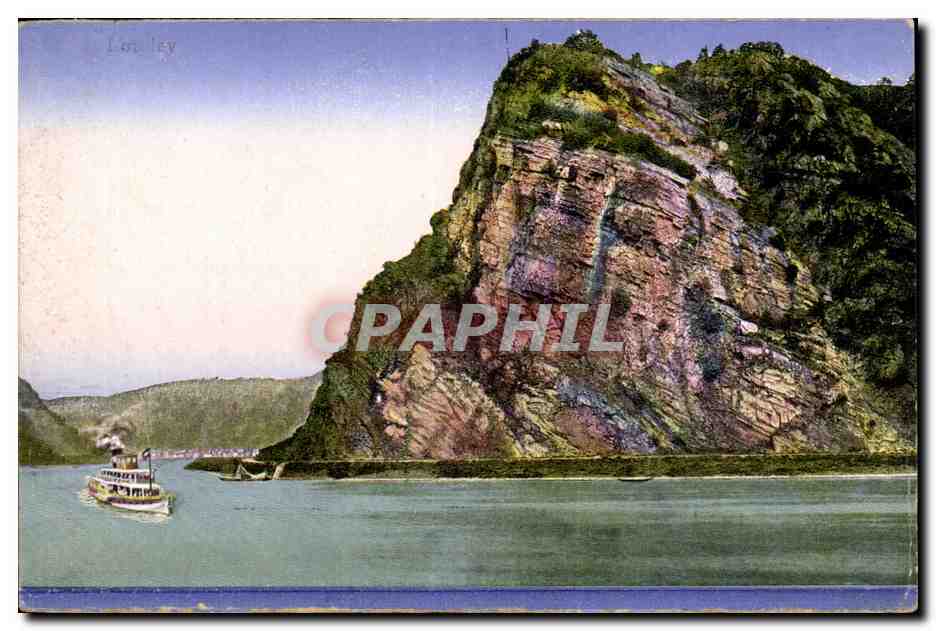 Léon Ley — Vue du lac avec bateau — éditeur non visible