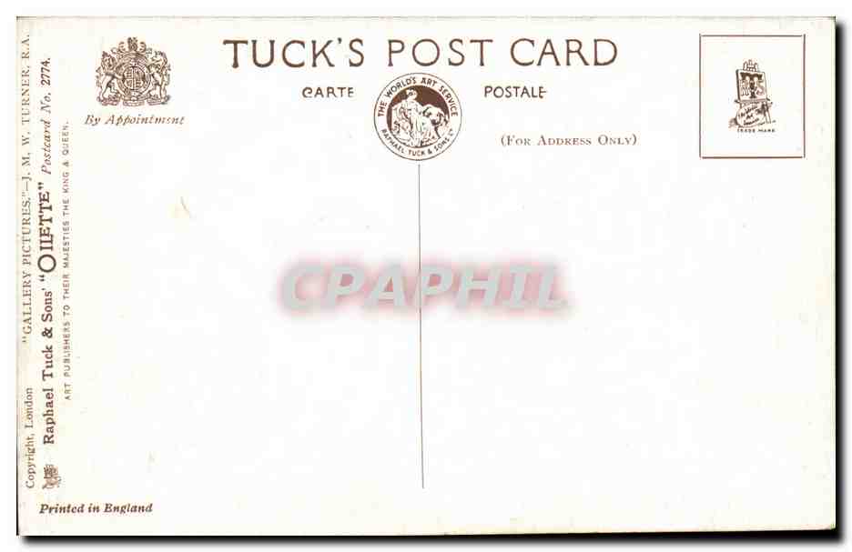 CPA Peinture turner  — Rückseite
