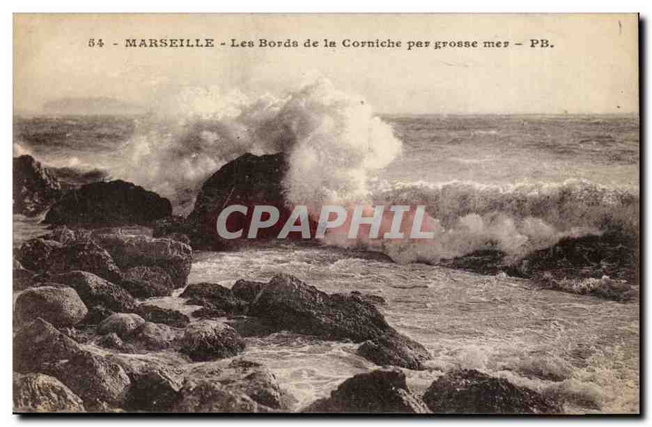 Marseille CPA Les bords de al corniche par grosse mer
