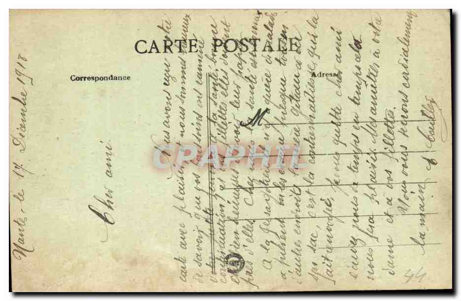 Nantes CPA La prefecture — Rückseite