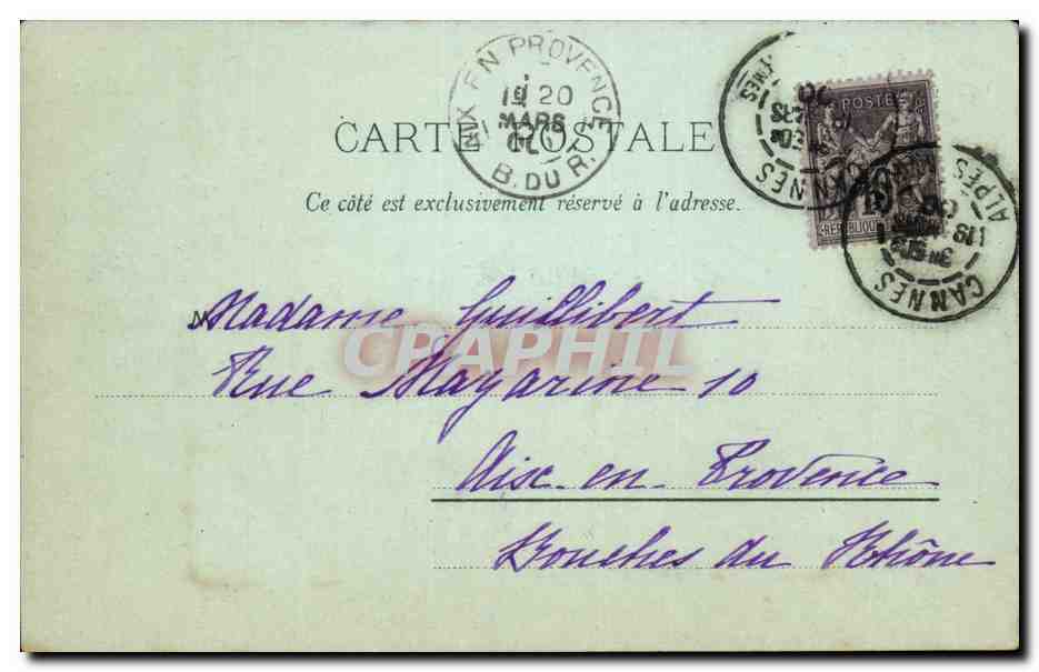 CPA Souvenir de Cannes — Verso
