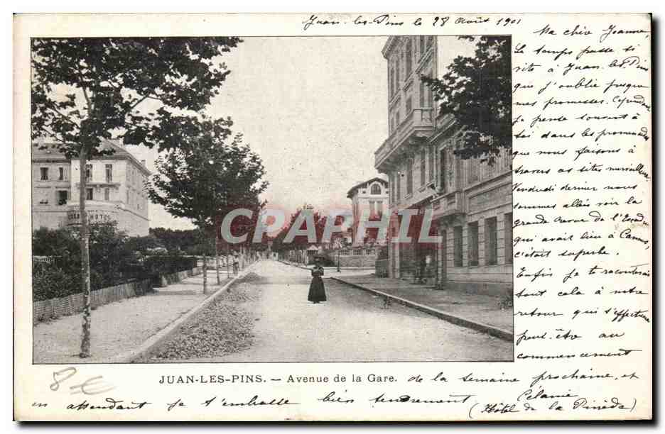 Juan les Pins CPA Avenue de la gare
