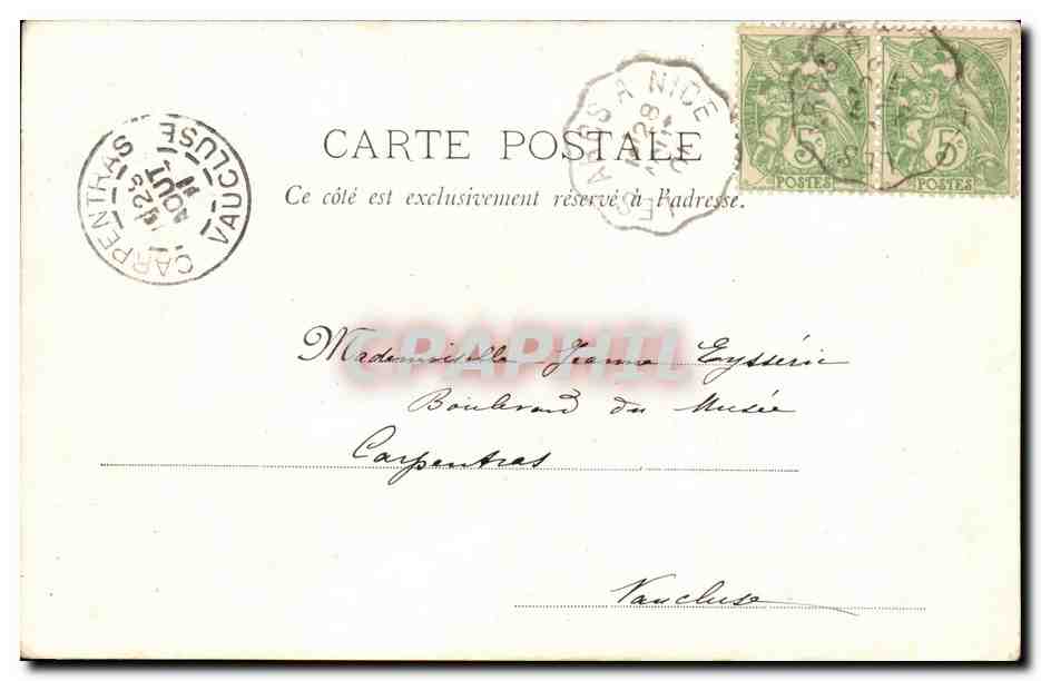 Juan les Pins CPA Avenue de la gare — Rückseite