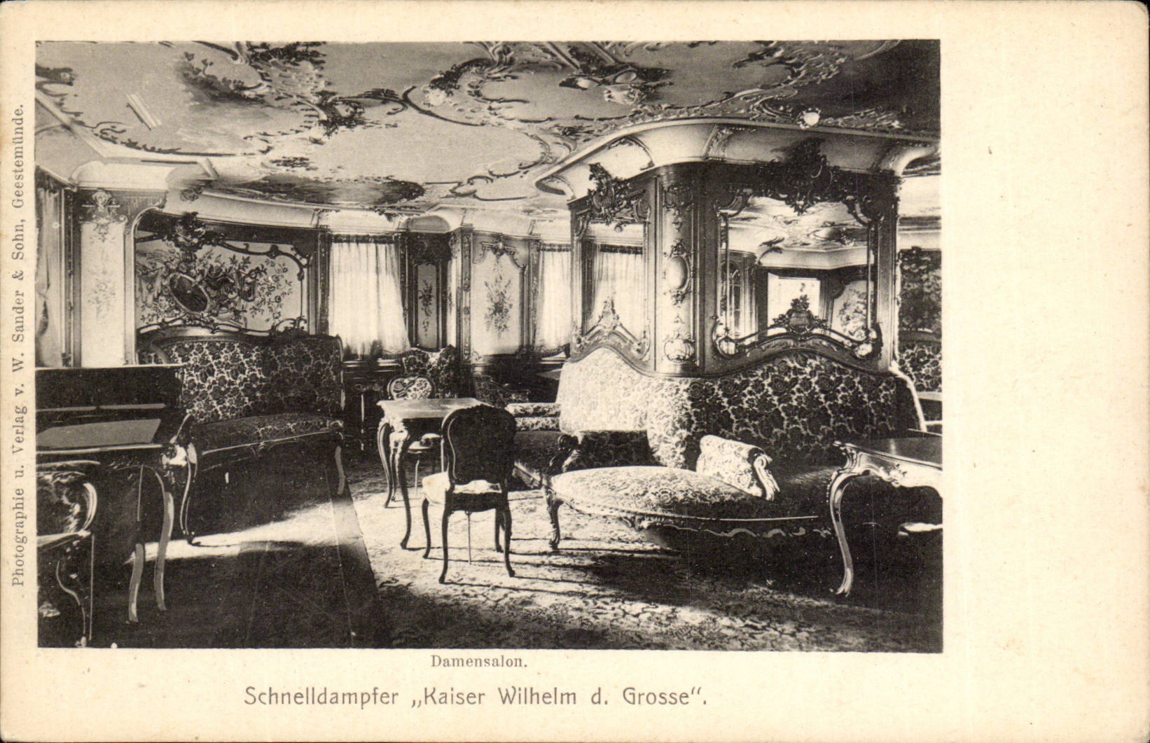 Allemagne Damensalon Schnelldampfer Kaiser Wilhelm d Grosse