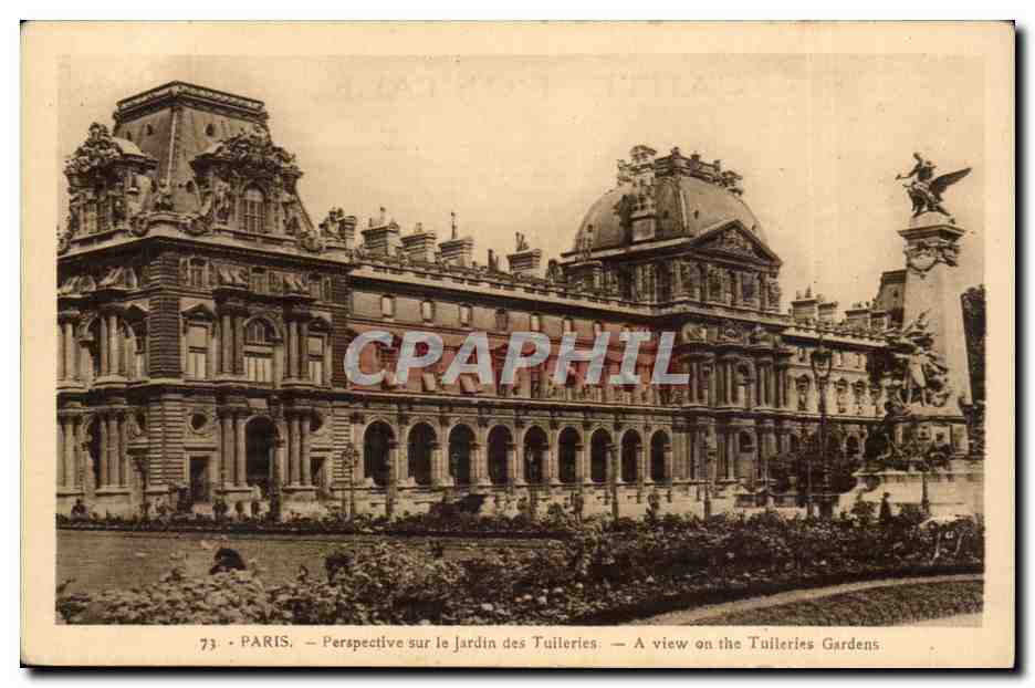 Paris CPA Perspective sur le jardin de sTuileries 
