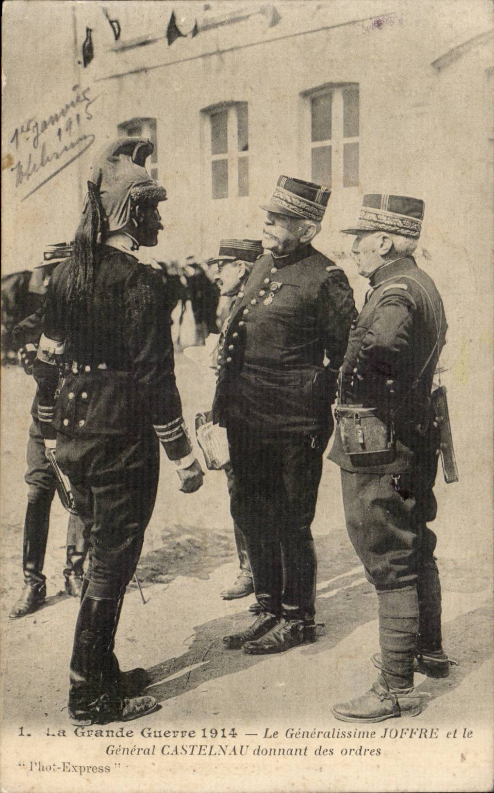 CPA la grande guerre 1914 Le generalissime Joffre et le general Castelnau donnant des ordres