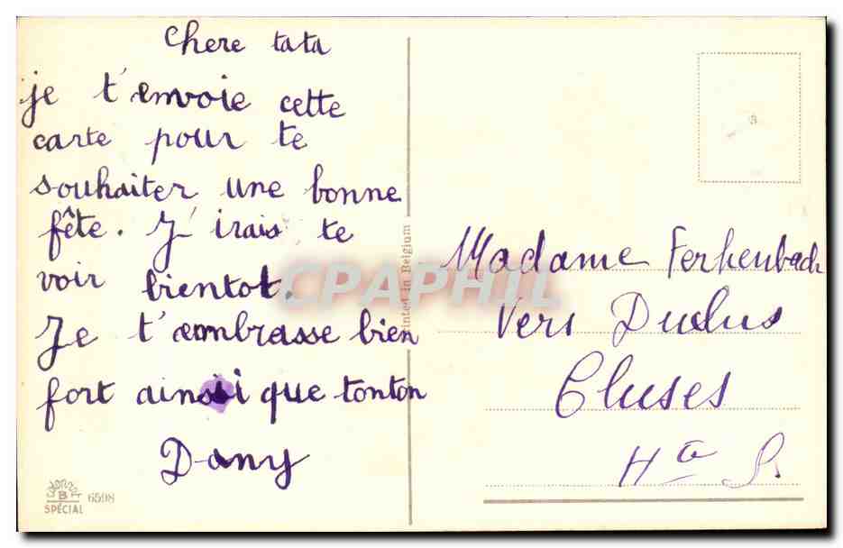 CPA Fantaisie Fleurs Bonne fete Fer a cheval — Rückseite