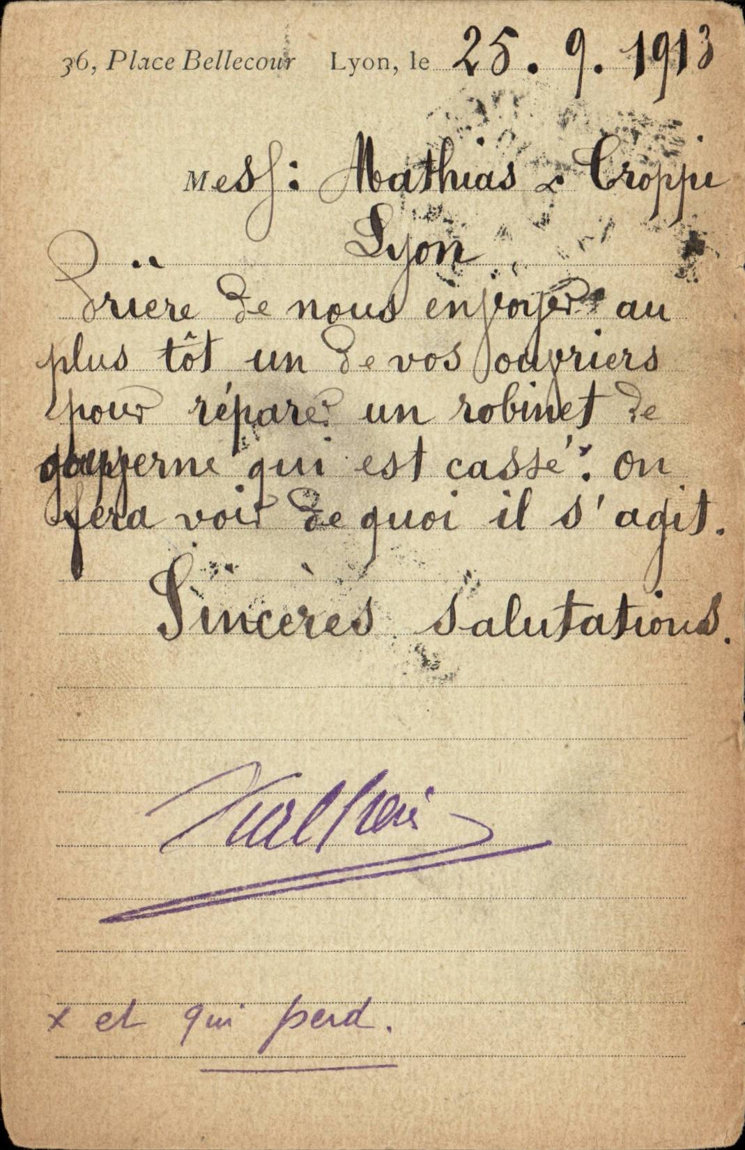 Lyon — Carte postale pharmaceutique — Vial Frères