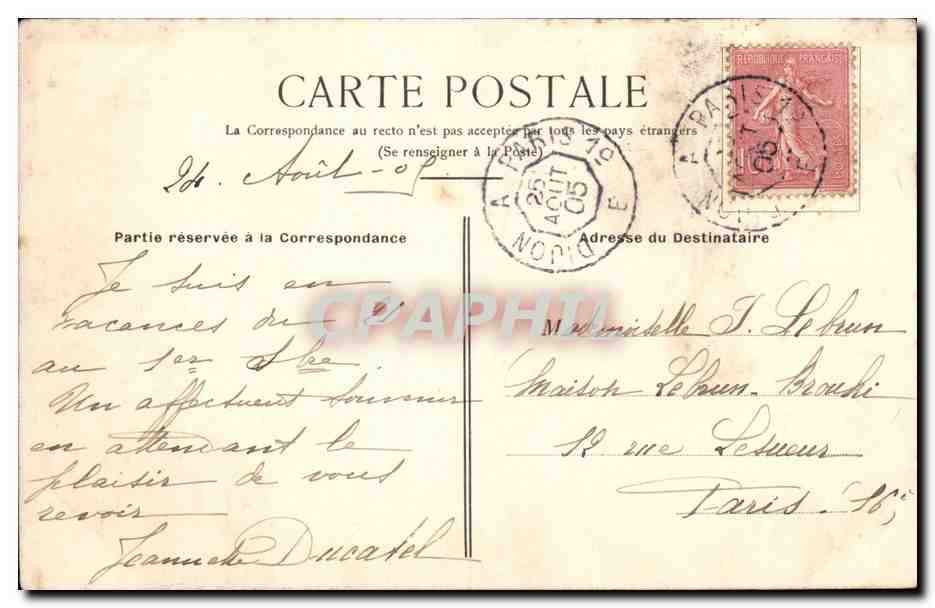 Moret sur Loing CPA Porte de SAmois — Verso