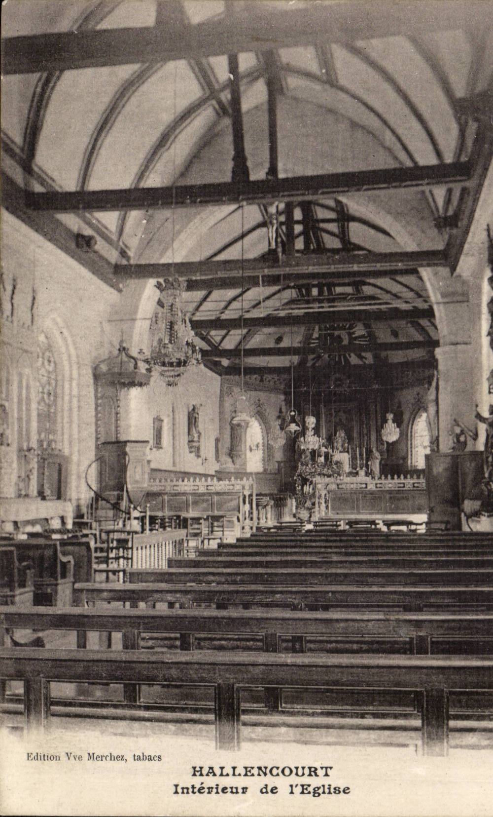 Hallencourt CPA Interieur de l'eglise