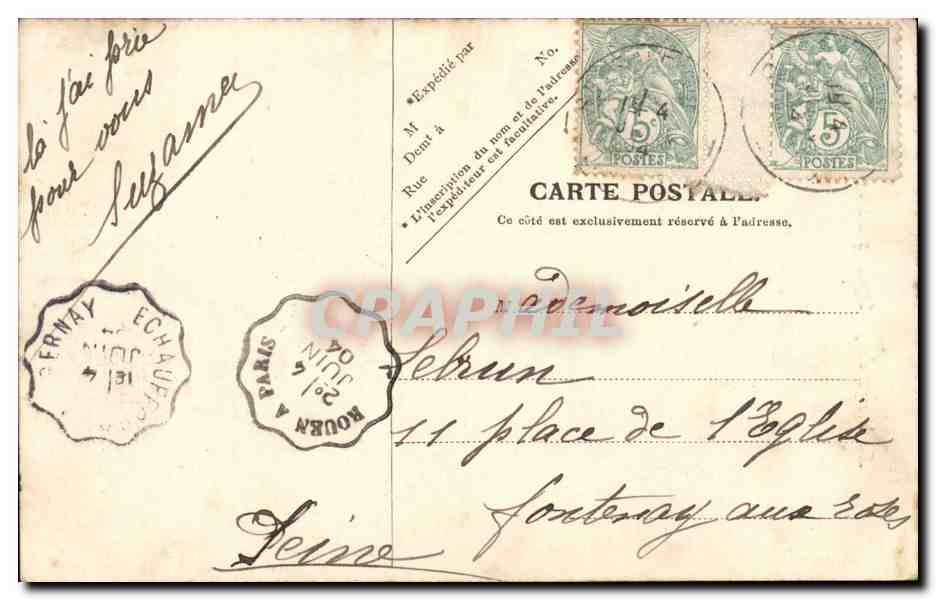 Rouen CPA La vierge de Nd de la DElivrance — Verso