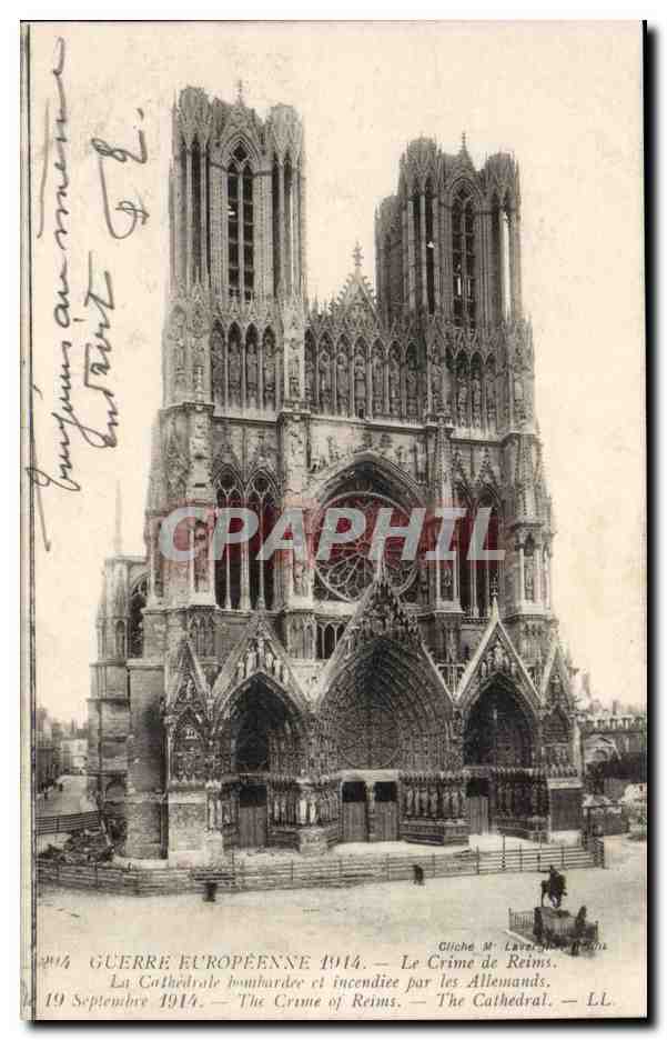 Kathedrale von Reims — Der Verbrechen von Reims — Gliche M. Laverdure, Reims