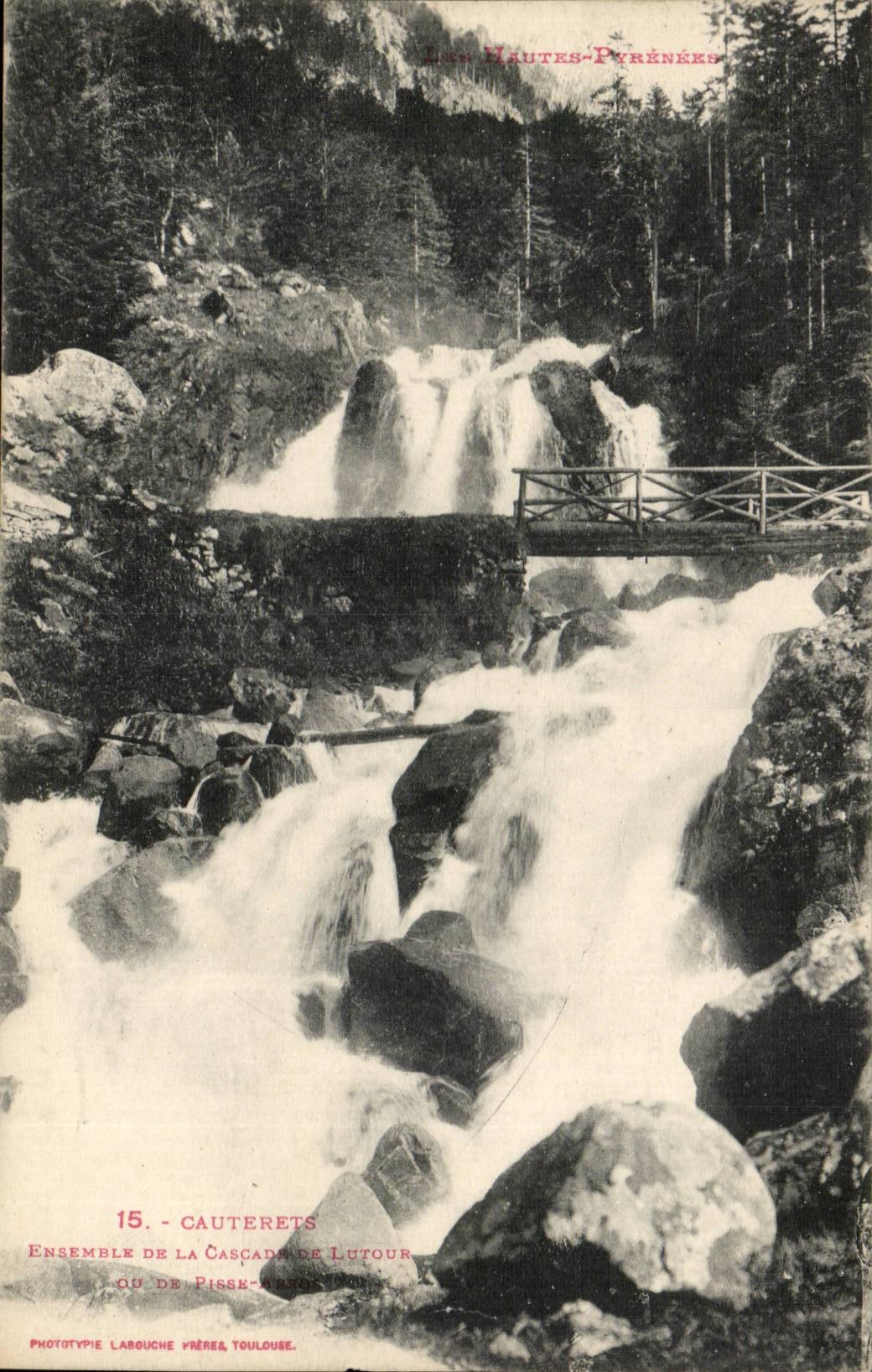 CAuterets CPA Ensemble de la cascade de Lutour ou de Pisse