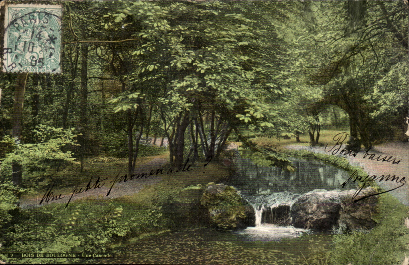 Bois de Boulogne CPA Une cascade