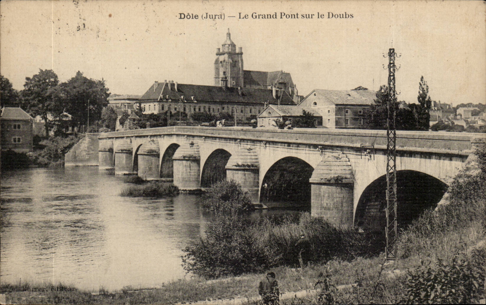 Dole CPA Le grand pont sur le Doubs