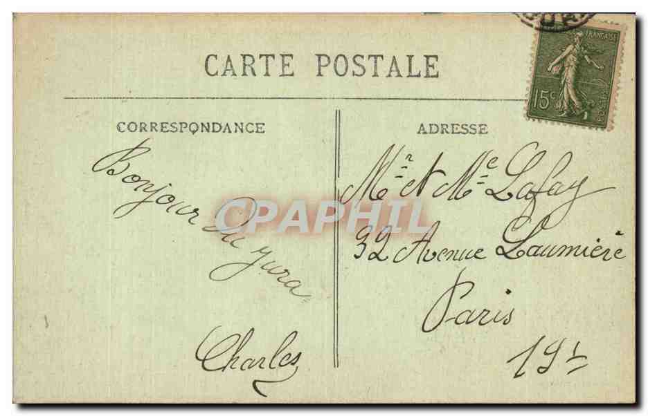 Dole CPA Le grand pont sur le Doubs — Rückseite