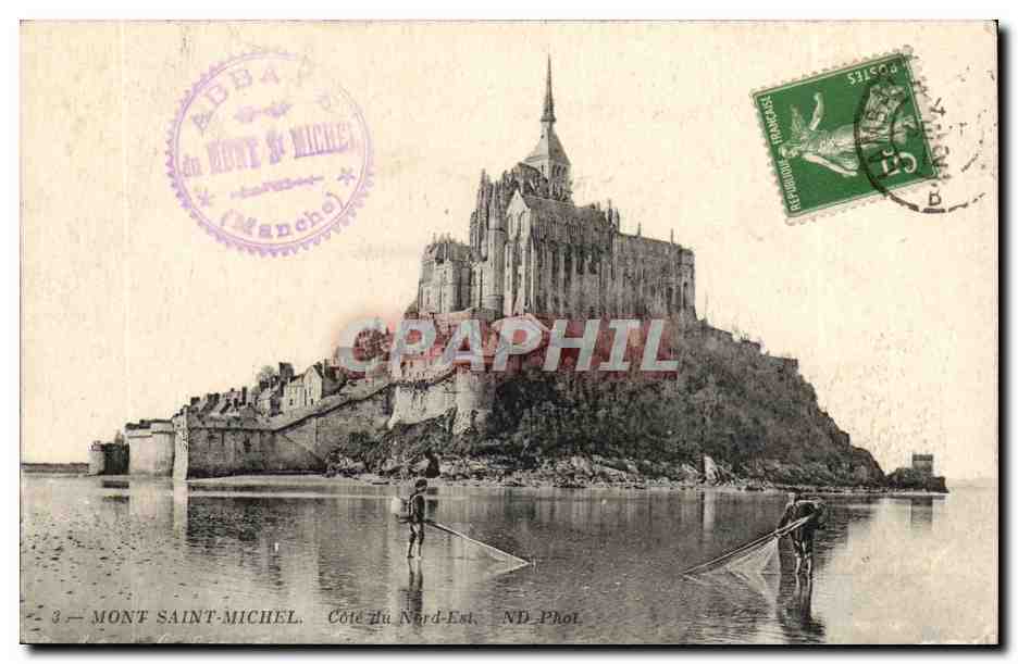Mont Saint Michel CPA Cote du Nord Est (pecheurs)
