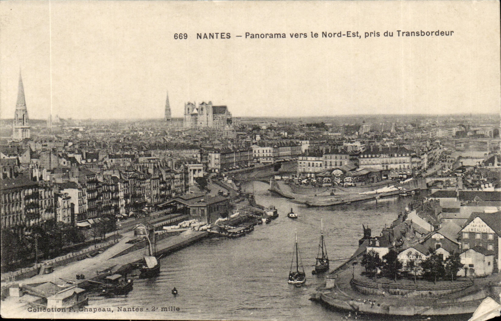Nantes CPA PAnorama vers le Nord Est pris du transbordeur
